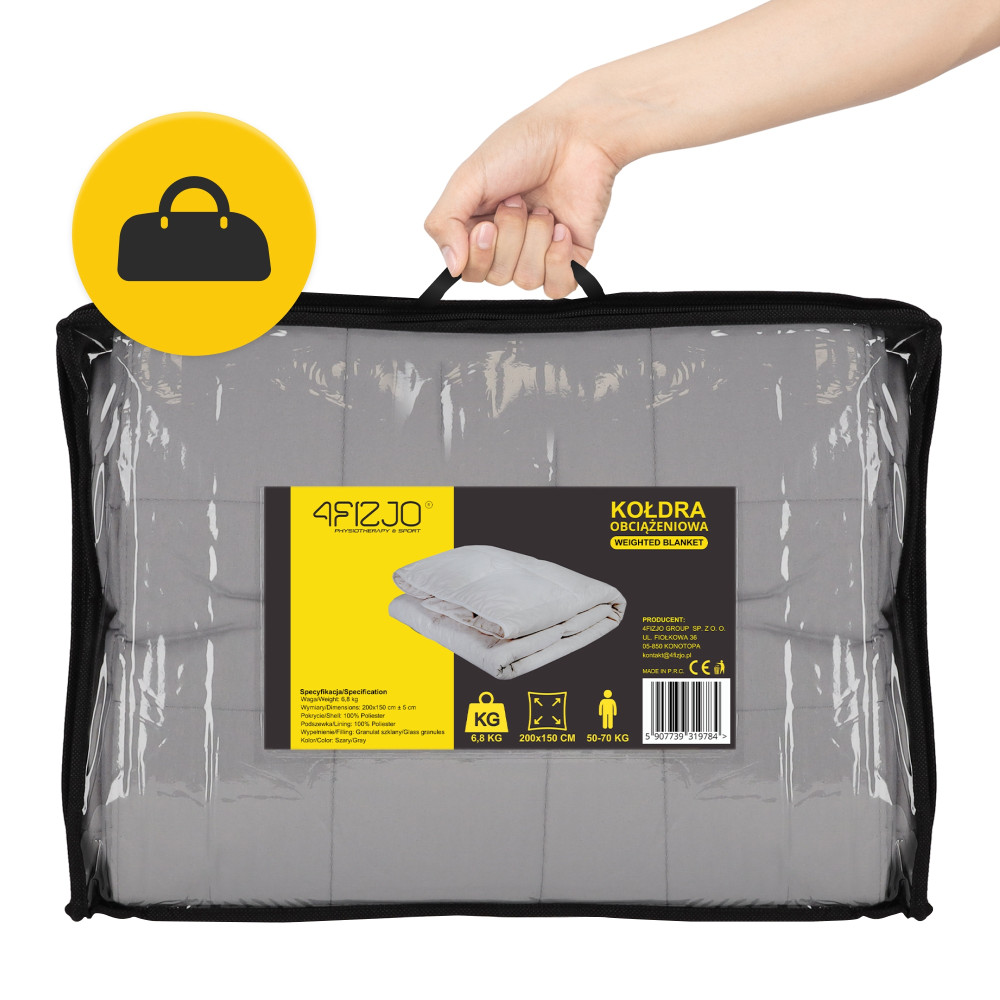 Одеяло тяжелое (утяжеленное) 4FIZJO 6.8 кг 150 x 200 см Grey (P-5907739319784)