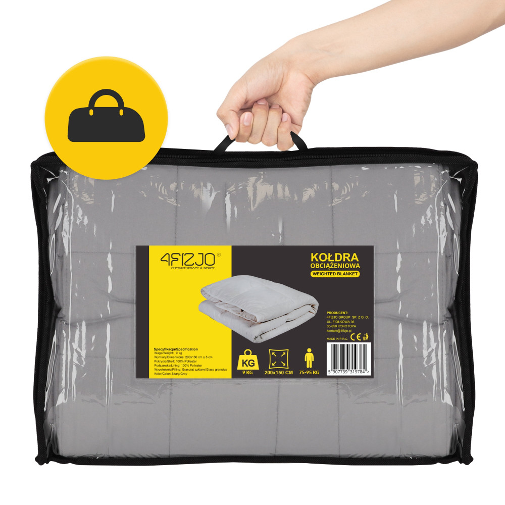 Одеяло тяжелое (утяжеленное) 4FIZJO 9 кг 150 x 200 см Grey (P-5907739319807)