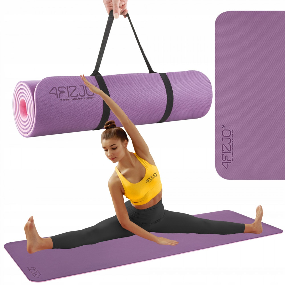 Коврик (мат) для йоги и фитнеса 4FIZJO TPE 180 x 60 x 1 см 4FJ0390 Violet/Pink (P-5907739316967)