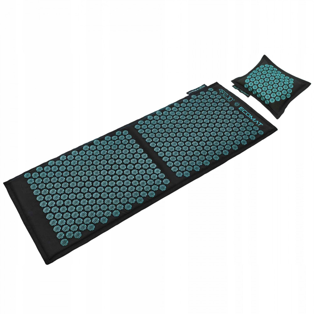 Килимок акупунктурний з подушкою 4FIZJO Eco Mat XL Аплікатор Кузнєцова 4FJ0514 Black/Blue (P-5907739317452)