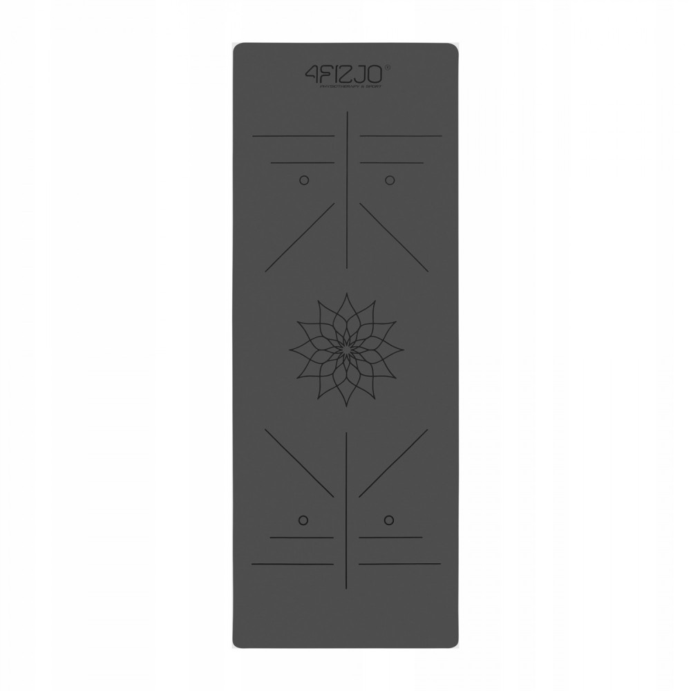 Килимок (мат) спортивний 4FIZJO PU 183 x 68 x 0.4 см для йоги та фітнесу 4FJ0587 Black (P-5907739319531)