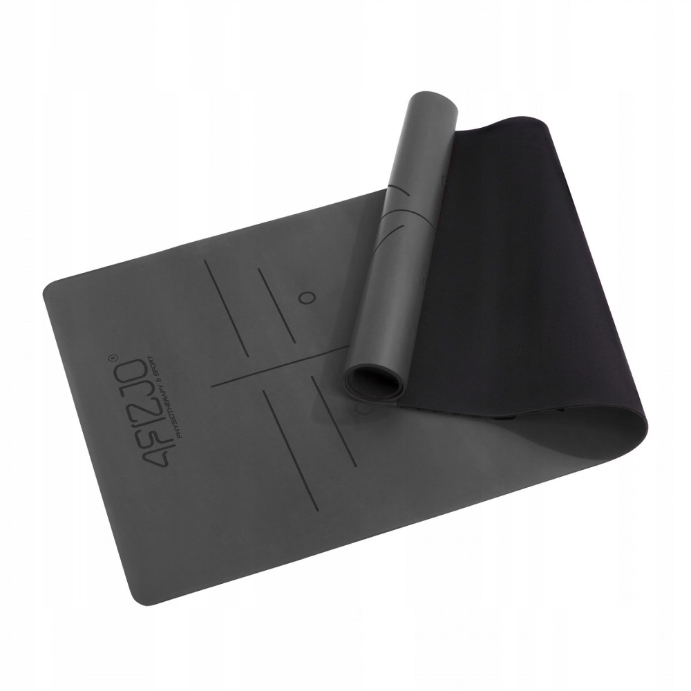 Килимок (мат) спортивний 4FIZJO PU 183 x 68 x 0.4 см для йоги та фітнесу 4FJ0587 Black (P-5907739319531)