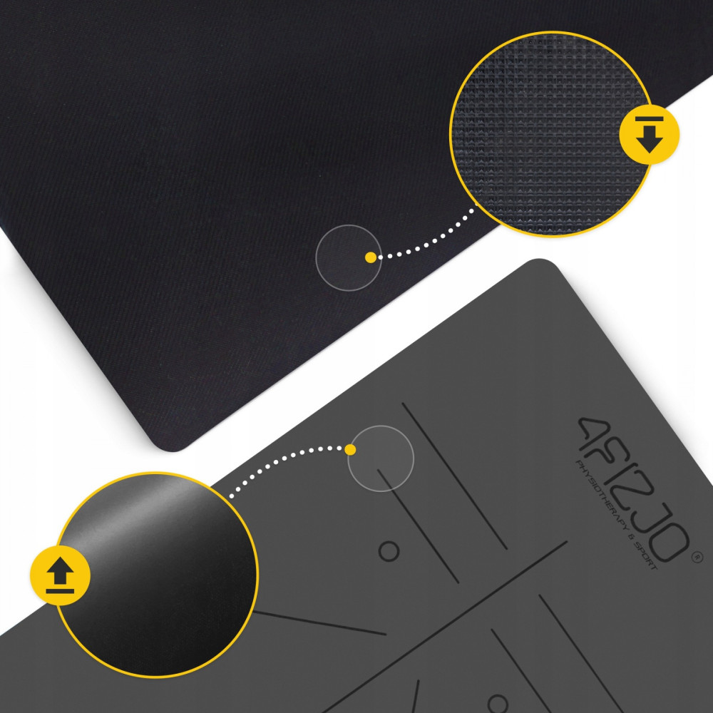 Килимок (мат) спортивний 4FIZJO PU 183 x 68 x 0.4 см для йоги та фітнесу 4FJ0587 Black (P-5907739319531)