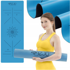 Килимок (мат) спортивний 4FIZJO PU 183 x 68 x 0.4 см для йоги та фітнесу 4FJ0588 Blue (P-5907739319555)