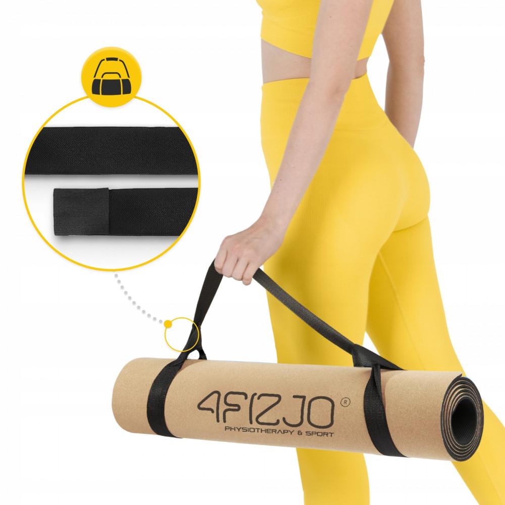 Килимок (мат) спортивний 4FIZJO Cork 183 x 61 x 0.4 см для йоги та фітнесу 4FJ0590 (P-5907739319562)
