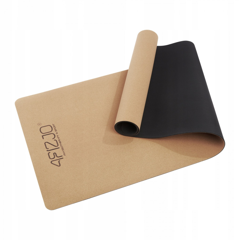 Килимок (мат) спортивний 4FIZJO Cork 183 x 61 x 0.4 см для йоги та фітнесу 4FJ0590 (P-5907739319562)