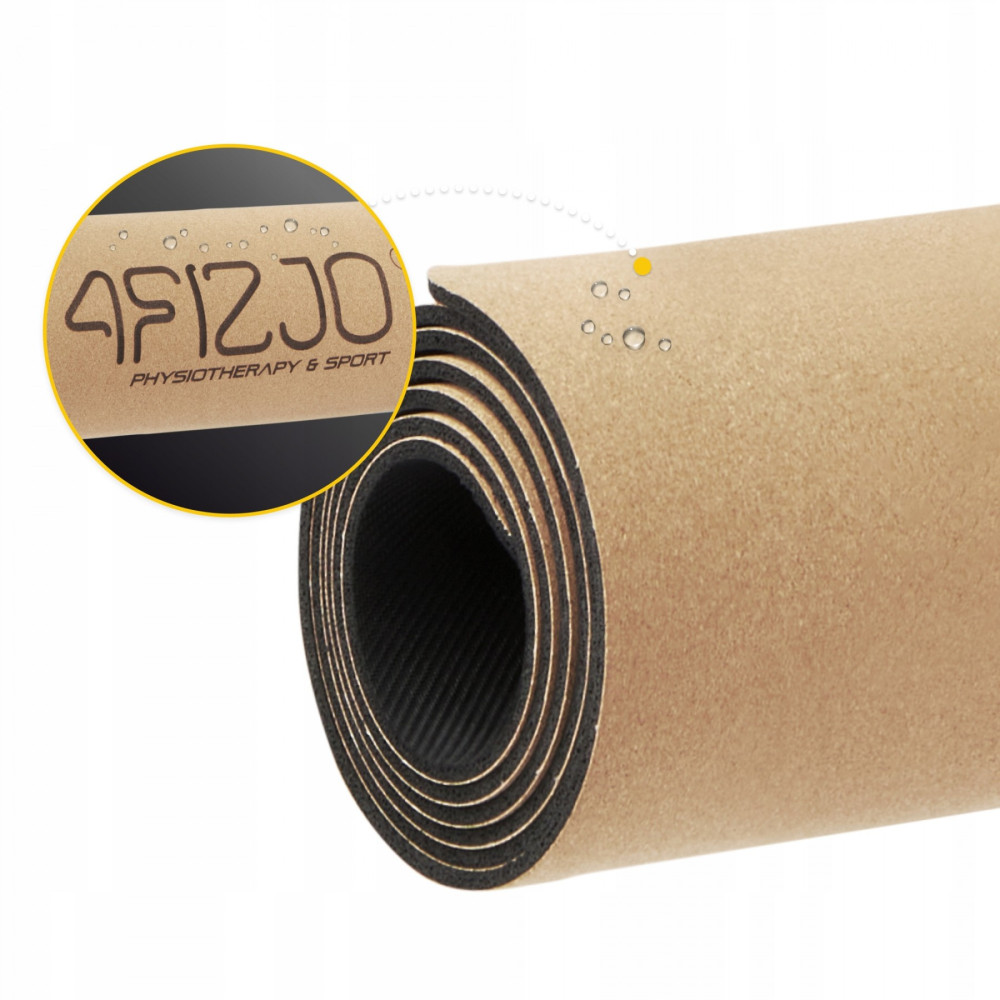 Килимок (мат) спортивний 4FIZJO Cork 183 x 61 x 0.4 см для йоги та фітнесу 4FJ0590 (P-5907739319562)