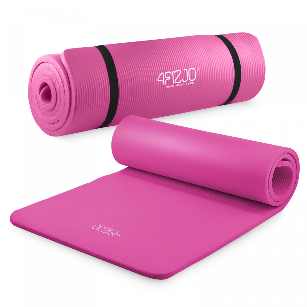 Килимок (мат) спортивний 4FIZJO NBR 180 x 60 x 1.5 см для йоги та фітнесу Pink (P-5905973405669)