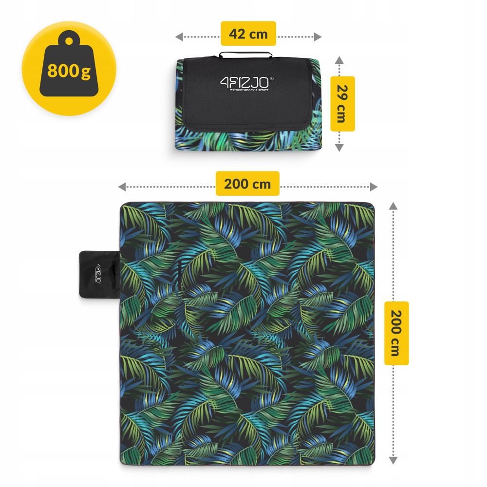 Килимок для пікніка та кемпінгу 4FIZJO 200 x 200 см складний (P-5905973405690)