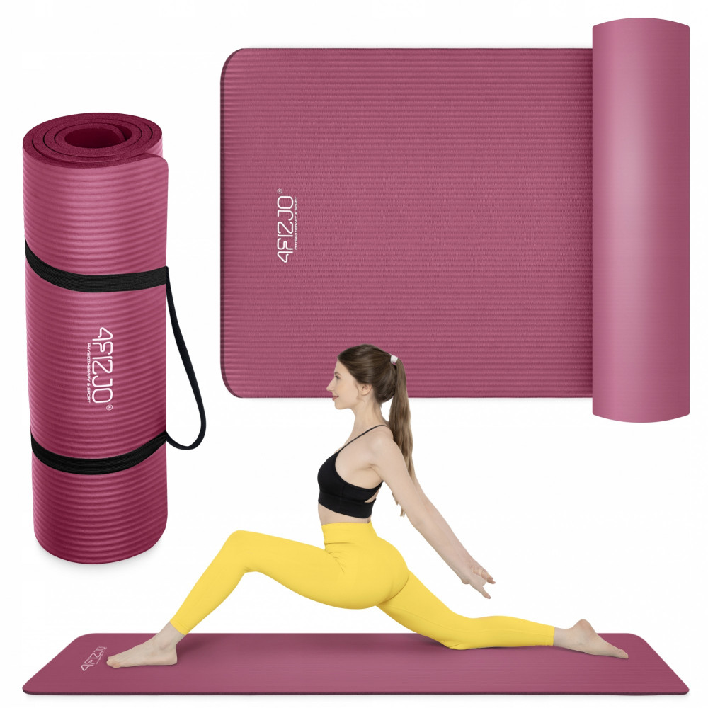 Коврик (мат) спортивный 4FIZJO NBR 180 x 60 x 1.5 см для йоги и фитнеса Burgundy (P-5905973406710)