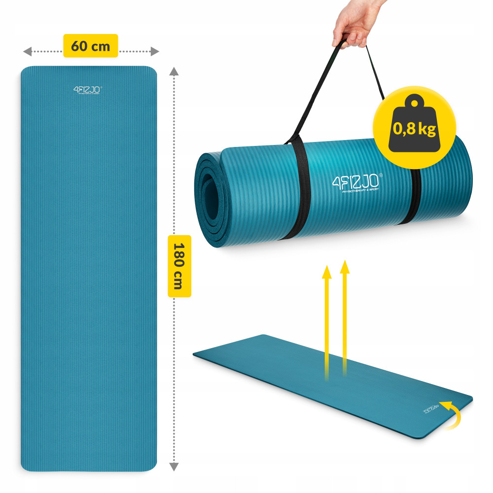 Коврик (мат) спортивный 4FIZJO NBR 180 x 60 x 1.5 см для йоги и фитнеса Sea Green (P-5905973406734)