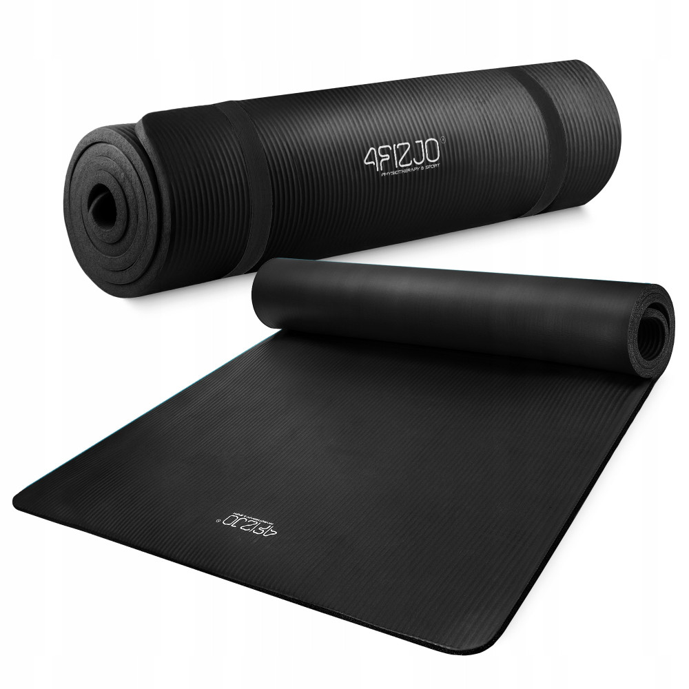 Коврик (мат) спортивный 4FIZJO NBR 190 x 100 x 1.5 см для йоги и фитнеса Black (P-5905973407120)
