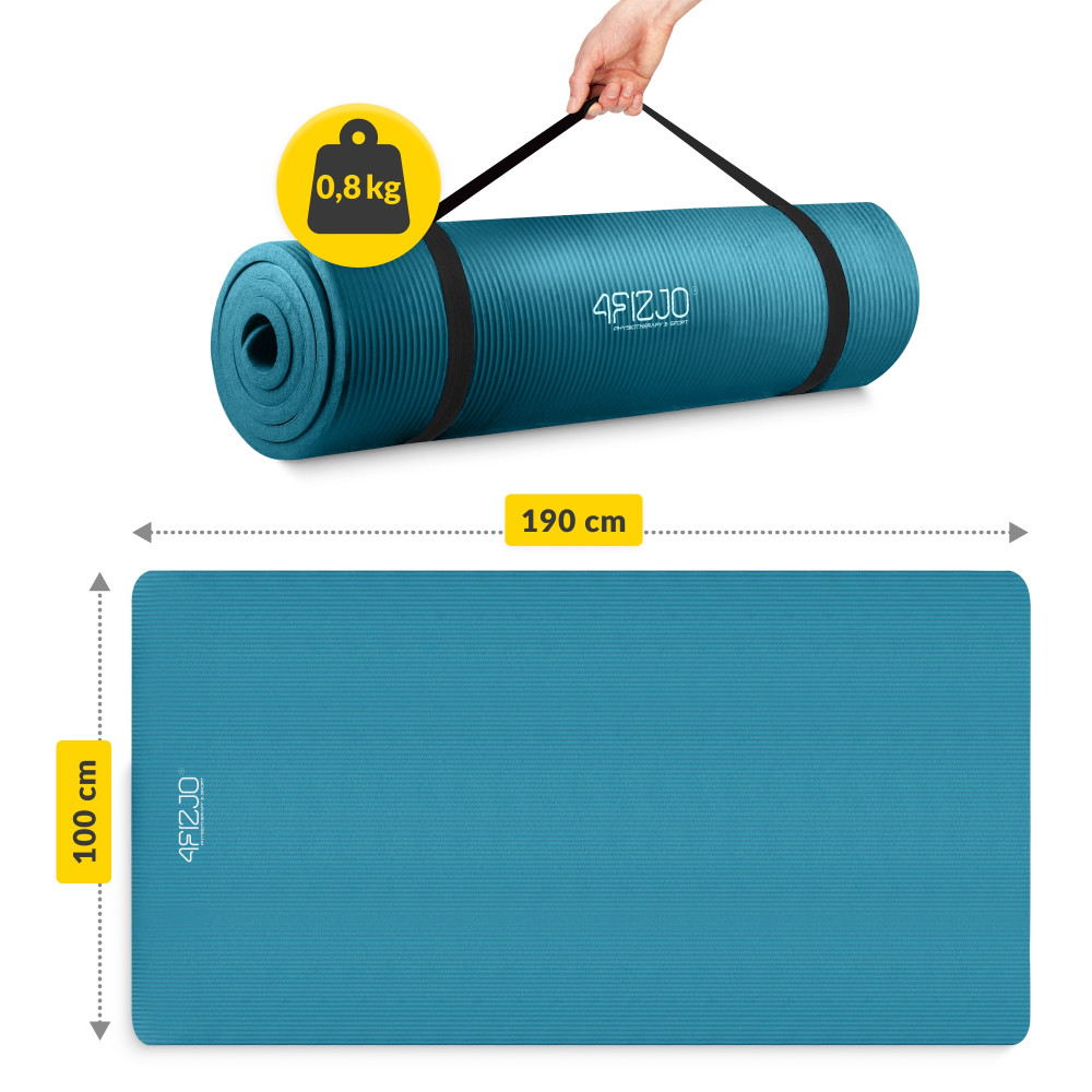 Коврик (мат) спортивный 4FIZJO NBR 190 x 100 x 1.5 см для йоги и фитнеса Sea Green (P-5905973407137)