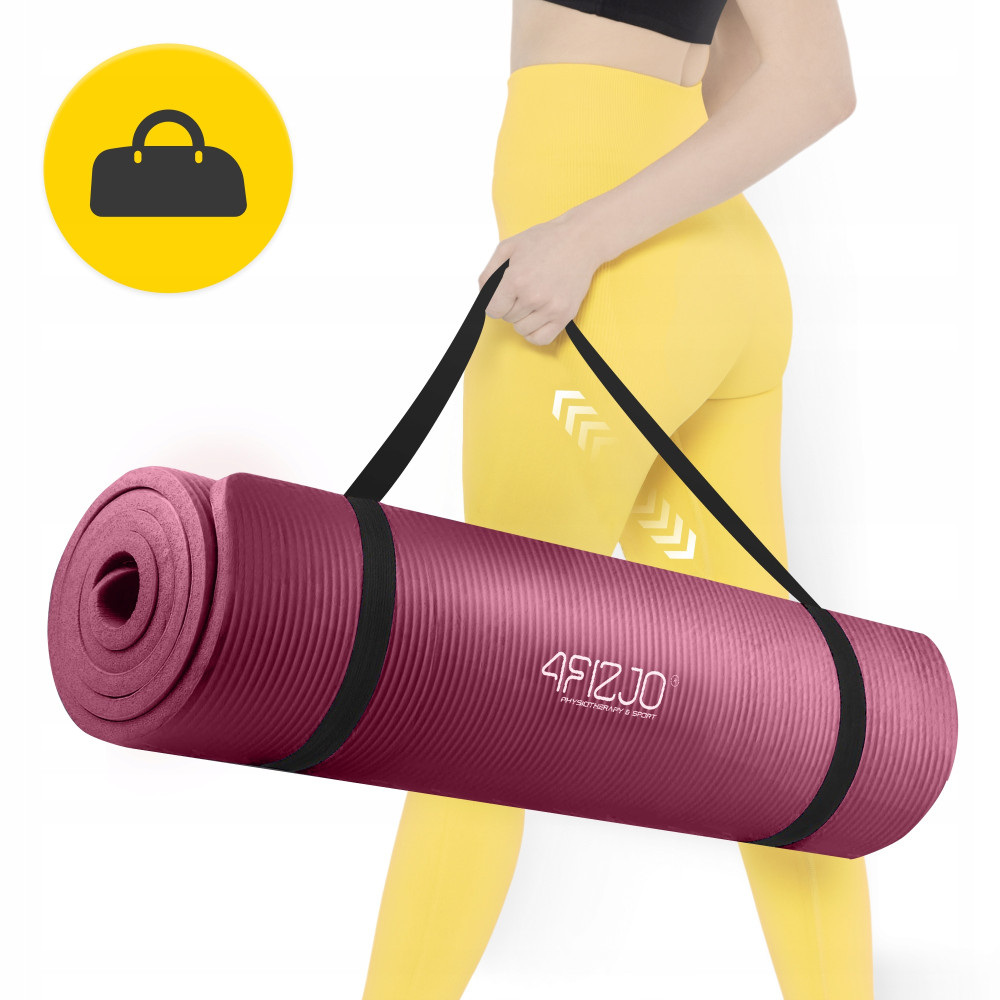 Коврик (мат) спортивный 4FIZJO NBR 190 x 100 x 1.5 см для йоги и фитнеса Burgundy (P-5905973407144)