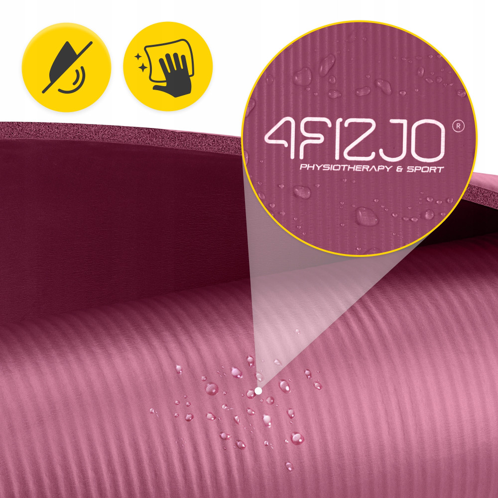 Коврик (мат) спортивный 4FIZJO NBR 190 x 100 x 1.5 см для йоги и фитнеса Burgundy (P-5905973407144)
