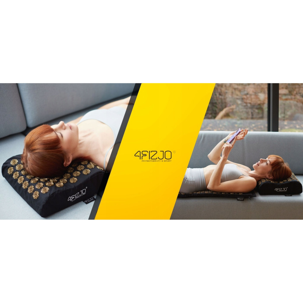 Коврик акупунктурный с подушкой 4FIZJO Ergo Mat Аппликатор Кузнецова Black/Gold (P-5907739313881)