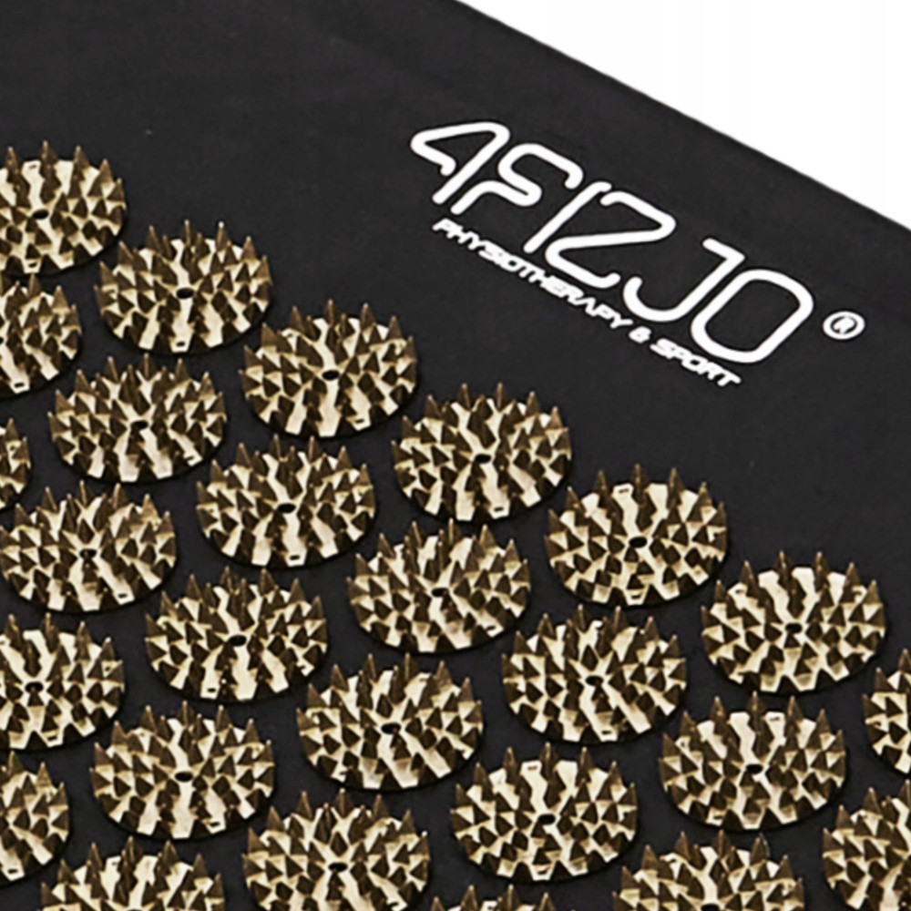 Килимок акупунктурний з валиком 4FIZJO Classic Mat Аплікатор Кузнєцова Black/Gold (P-5907739314987)