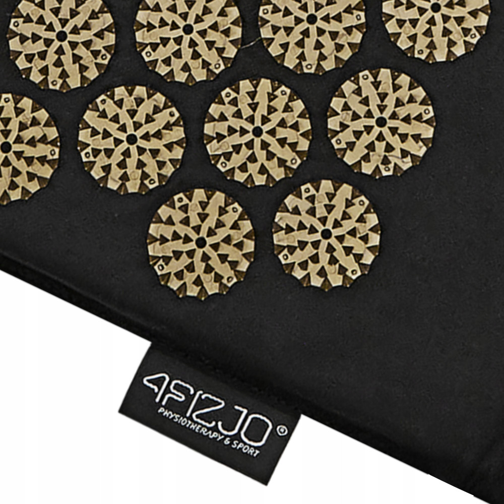 Килимок акупунктурний з валиком 4FIZJO Classic Mat Аплікатор Кузнєцова Black/Gold (P-5907739314987)