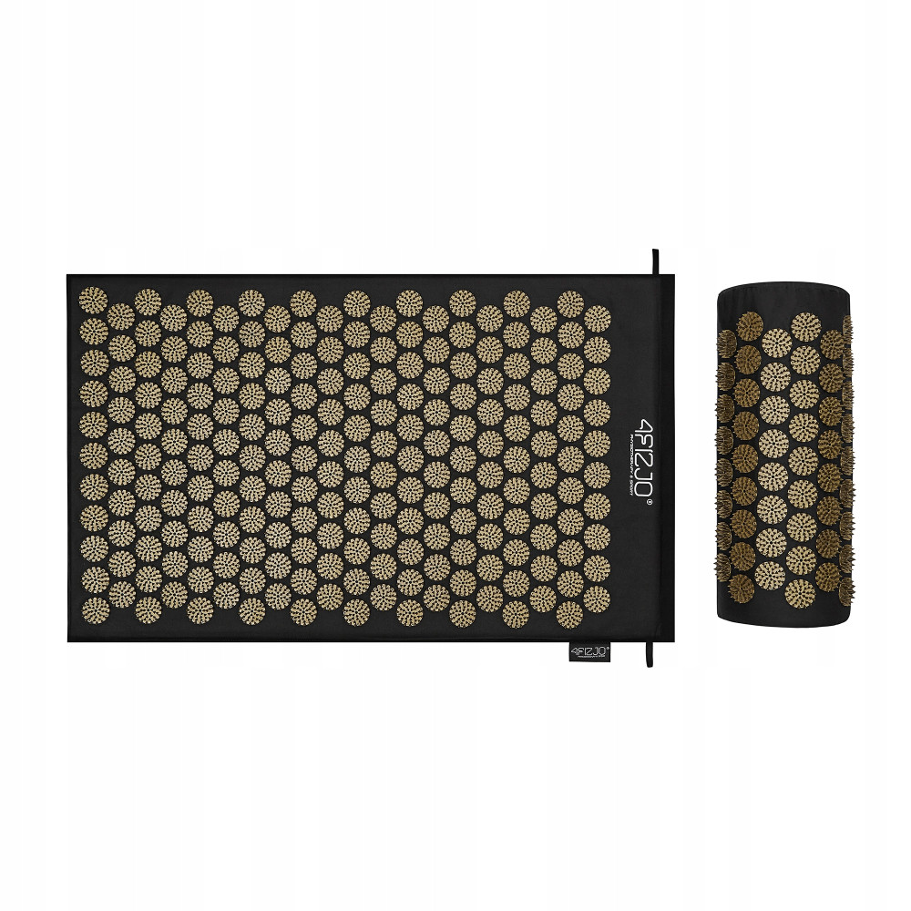 Килимок акупунктурний з валиком 4FIZJO Classic Mat Аплікатор Кузнєцова Black/Gold (P-5907739314987)