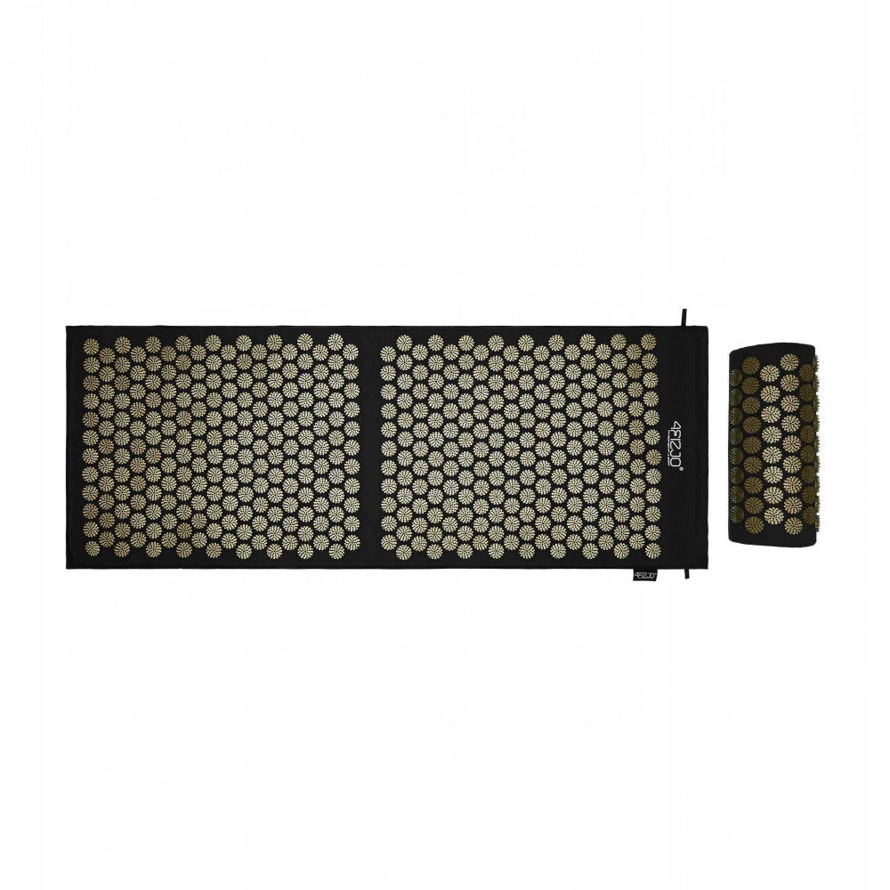 Килимок акупунктурний з валиком 4FIZJO Classic Mat XL Аплікатор Кузнєцова Black/Gold (P-5907739315052)