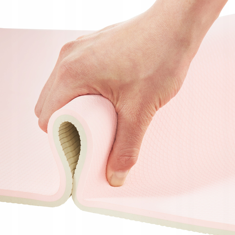 Коврик (мат) спортивный 4FIZJO TPE 180 x 60 x 0.6 см для йоги и фитнеса Pink/Grey (P-5907739317063)