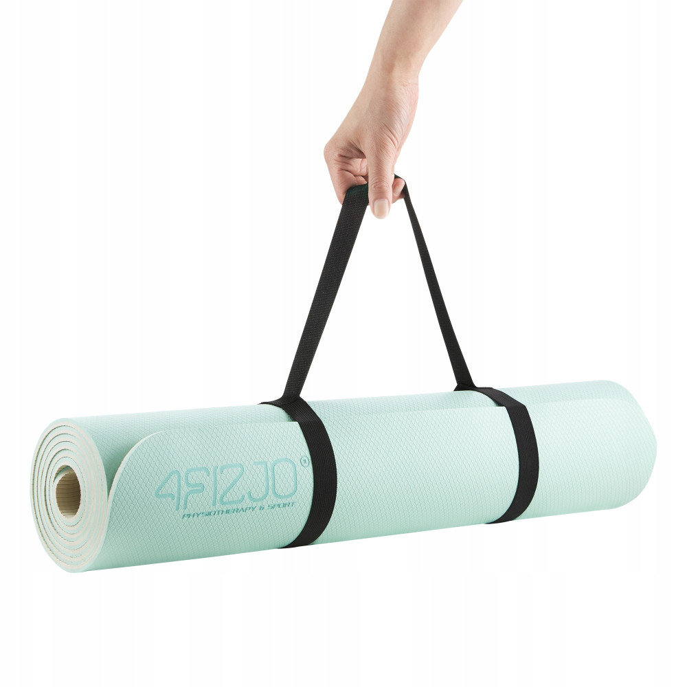Килимок (мат) спортивний 4FIZJO TPE 180 x 60 x 0.6 см для йоги та фітнесу Mint/Grey (P-5907739317070)