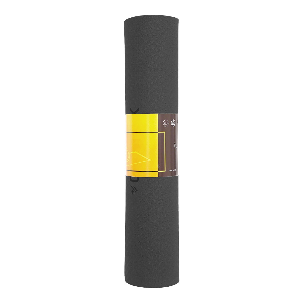 Килимок спортивний Cornix TPE 183 x 61 x 0.6 см для йоги та фітнесу XR-0349 Black/Grey