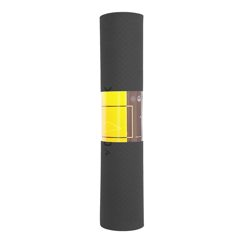 Килимок спортивний Cornix TPE 183 x 61 x 0.6 см для йоги та фітнесу XR-0350 Black
