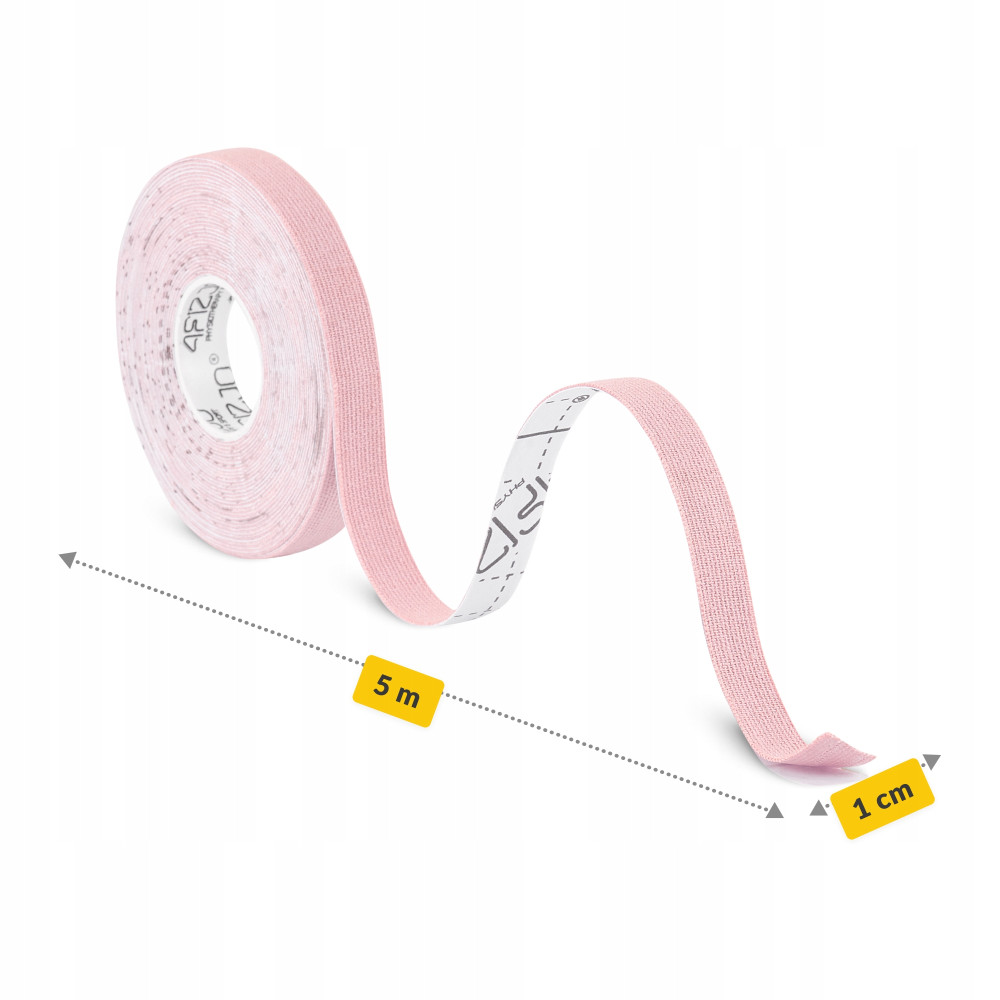 Лента кинезиологическая (кинезио тейп) 4FIZJO 1 см x 5 м Light Pink (P-5905973400794)