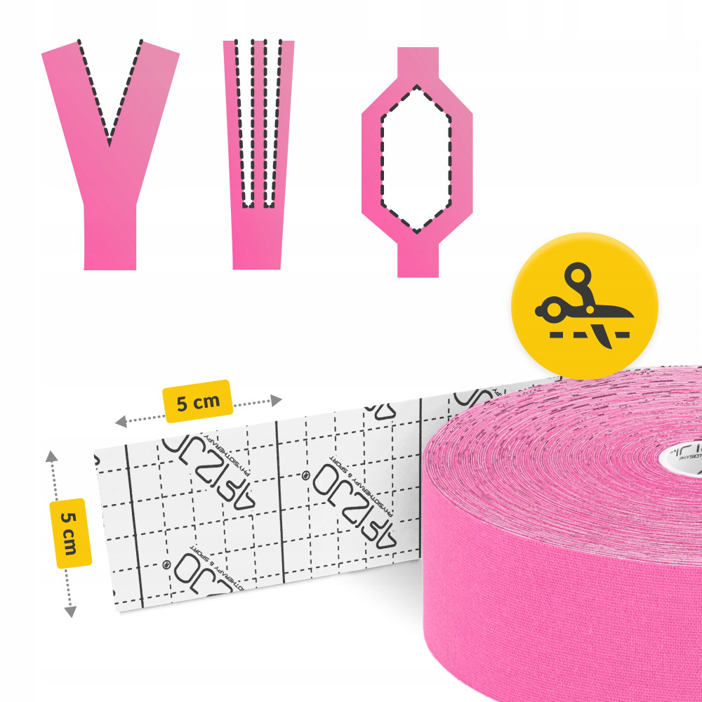 Лента кинезиологическая (кинезио тейп) 4FIZJO 5 см x 31 м Sky Pink (P-5905973405553)