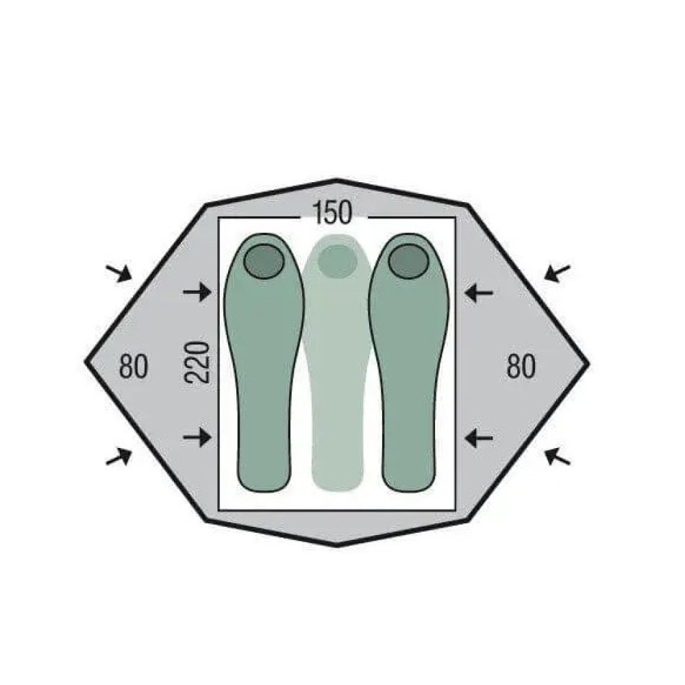Намет двомісний Pinguin Gemini 150, Green (PNG 111)