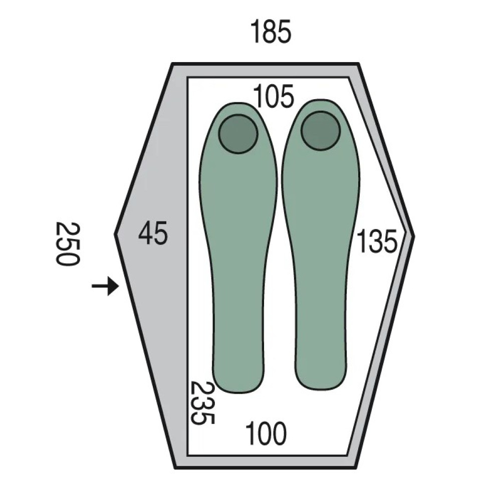 Намет двомісний Pinguin Echo 2 DAC, Green (PNG 141641)