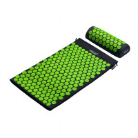 Килимок акупунктурний 4FIZJO Аплікатор Кузнєцова з валиком 72 x 42 см Black/Green 4FJ0043 (P-5907222931745)