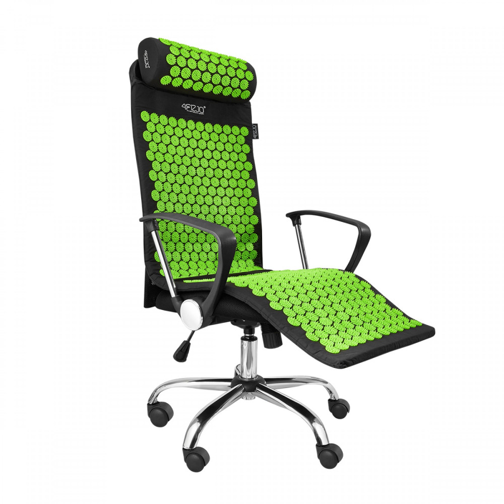Килимок акупунктурний 4FIZJO Аплікатор Кузнєцова з валиком 128 x 48 см Black/Green 4FJ0048 (P-5907222931769)