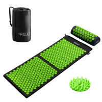 Коврик акупунктурный 4FIZJO Аппликатор Кузнецова с валиком 128 x 48 см Black/Green 4FJ0048 (P-5907222931769)