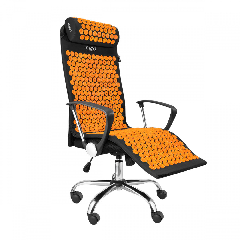 Килимок акупунктурний 4FIZJO Аплікатор Кузнєцова з валиком 128 x 48 см Black/Orange 4FJ0049 (P-5907222931776)