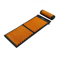 Килимок акупунктурний 4FIZJO Аплікатор Кузнєцова з валиком 128 x 48 см Black/Orange 4FJ0049 (P-5907222931776)
