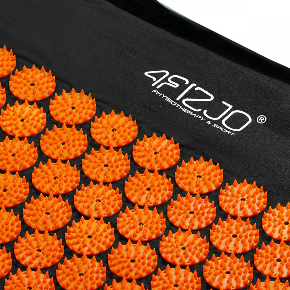 Килимок акупунктурний 4FIZJO Аплікатор Кузнєцова з валиком 128 x 48 см Black/Orange 4FJ0049 (P-5907222931776)