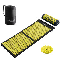 Коврик акупунктурный 4FIZJO Аппликатор Кузнецова с валиком 128 x 48 см Black/Yellow 4FJ0087