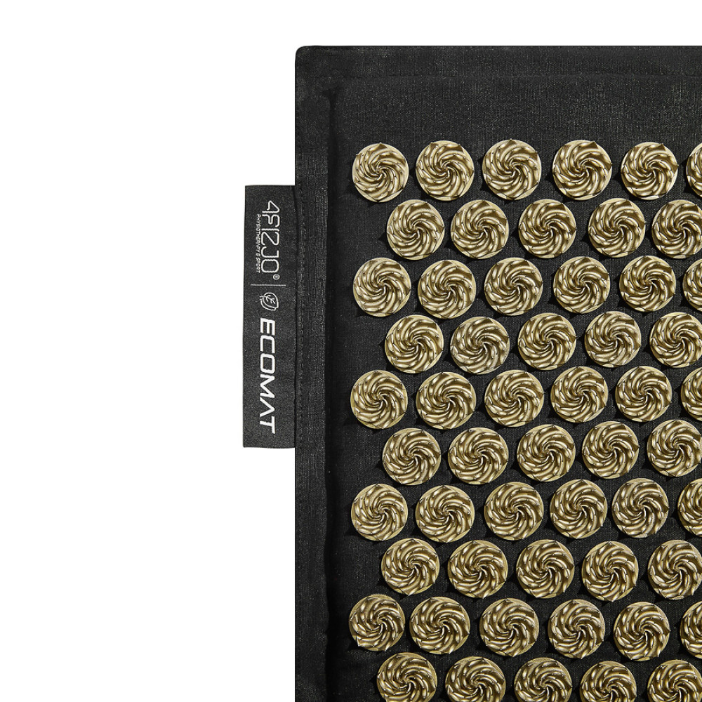 Килимок акупунктурний 4FIZJO Eco Mat Аплікатор Кузнєцова з подушкою 68 x 42 см Black/Gold 4FJ0179 (P-5907739311566)