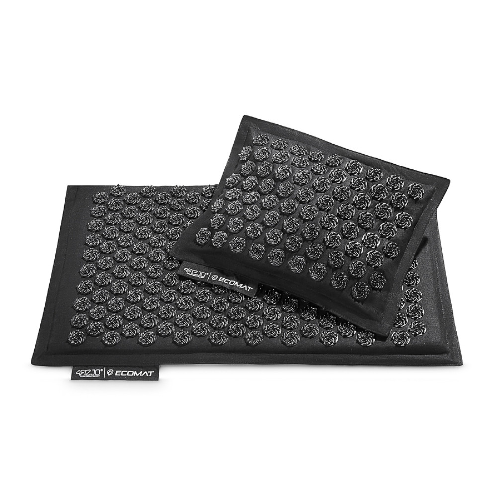 Килимок акупунктурний 4FIZJO Eco Mat Аплікатор Кузнєцова з подушкою 68 x 42 см Black/Black 4FJ0208 (P-5907739312563)