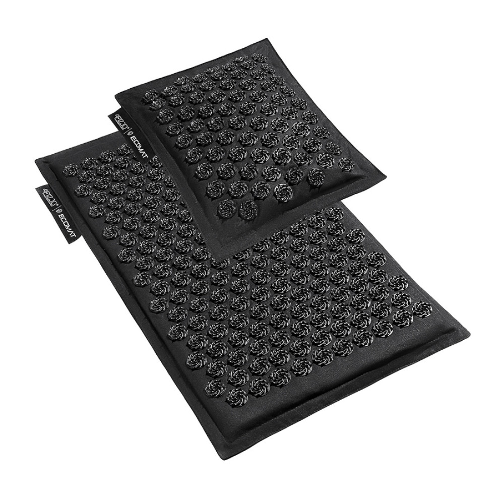 Килимок акупунктурний 4FIZJO Eco Mat Аплікатор Кузнєцова з подушкою 68 x 42 см Black/Black 4FJ0208 (P-5907739312563)
