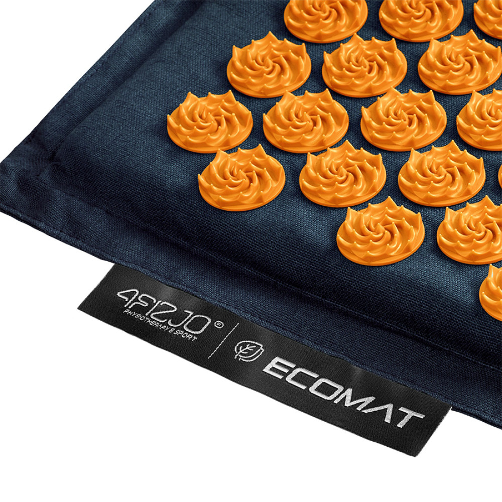 Килимок акупунктурний 4FIZJO Eco Mat Аплікатор Кузнєцова з подушкою 68 x 42 см Navy Blue/Orange 4FJ0229 (P-5907739312143)