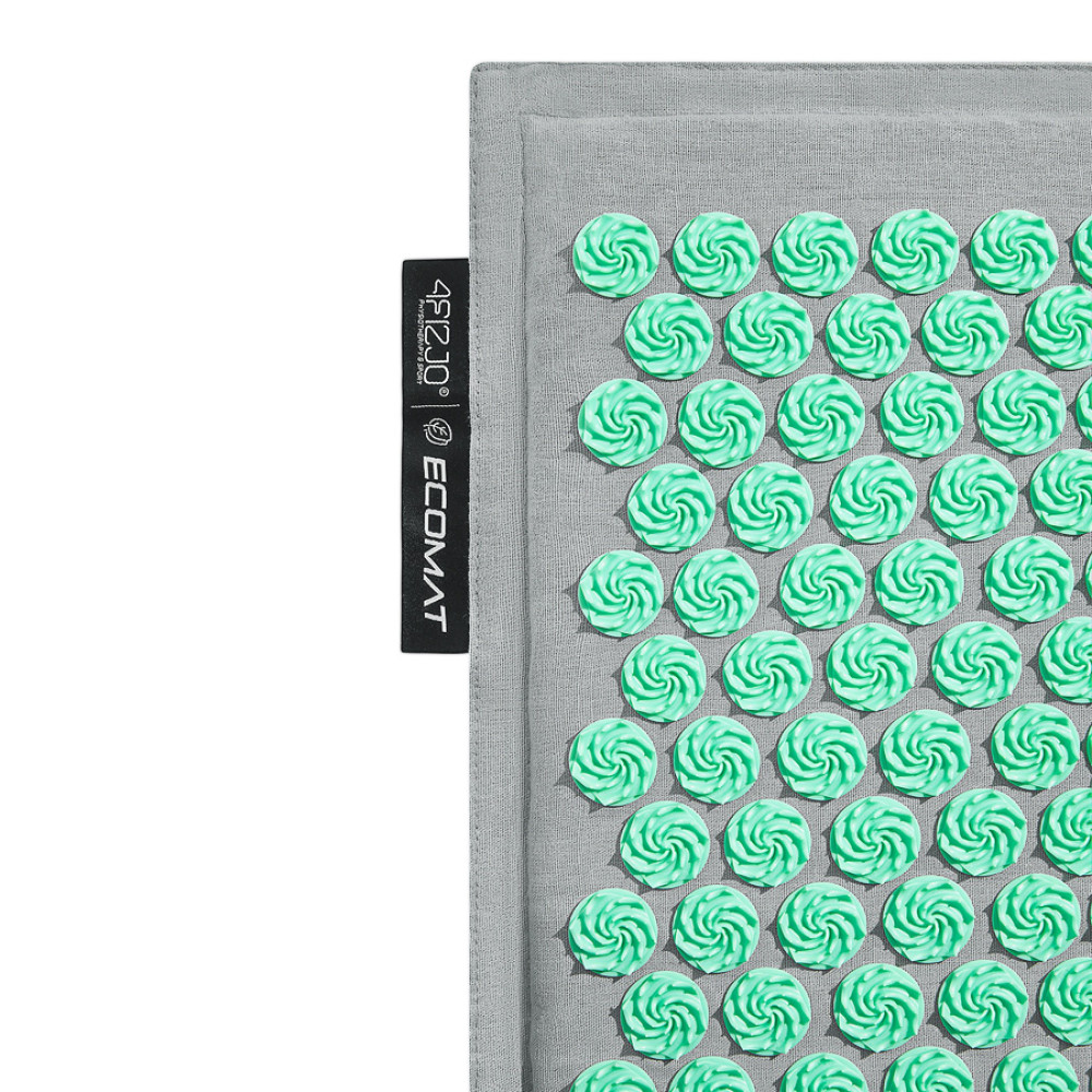 Килимок акупунктурний 4FIZJO Eco Mat Аплікатор Кузнєцова з подушкою 68 x 42 см Grey/Mint 4FJ0230 (P-5907739312181)