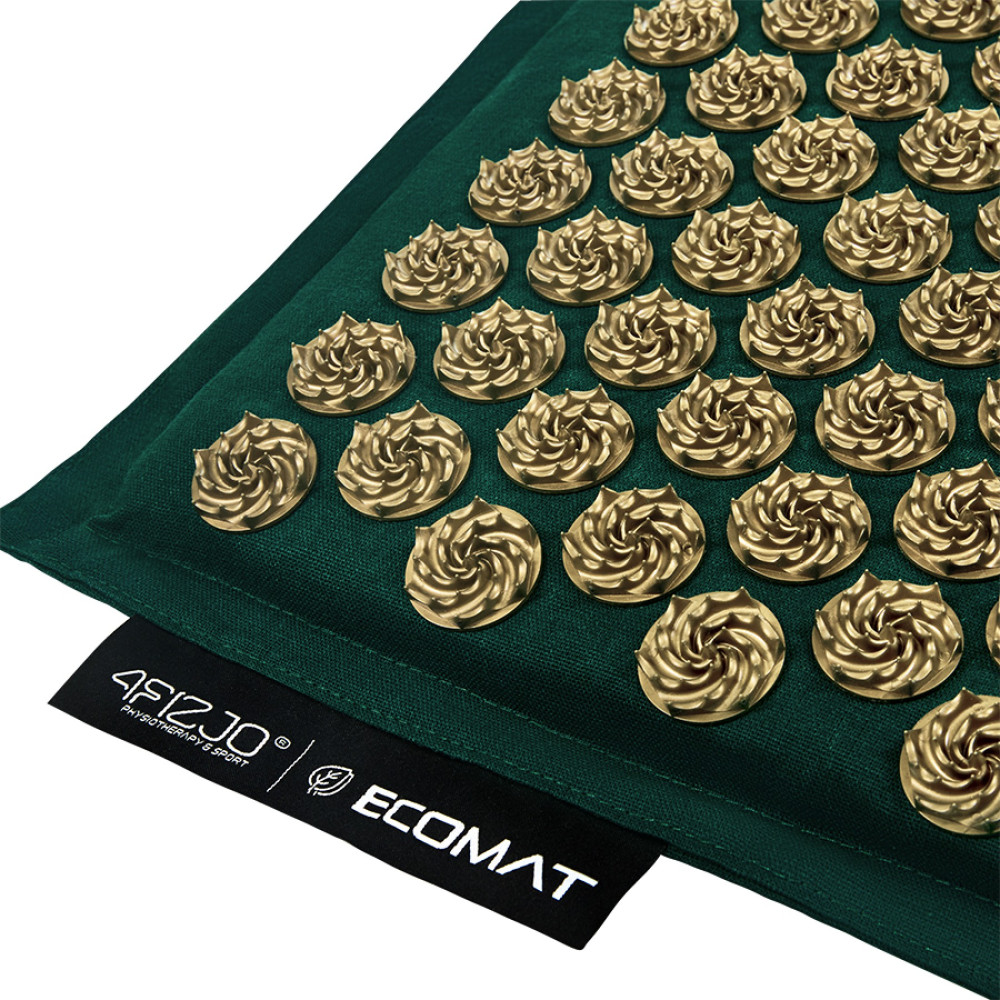 Килимок акупунктурний 4FIZJO Eco Mat Аплікатор Кузнєцова з подушкою 68 x 42 см Navy Green/Gold 4FJ0251 (P-5907739312891)