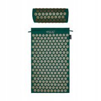 Килимок акупунктурний 4FIZJO Аплікатор Кузнєцова 72 x 42 см з валиком Navy Green/Gold 4FJ0286 (P-5907739313300)
