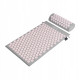 Килимок акупунктурний 4FIZJO Аплікатор Кузнєцова з валиком 72 x 42 см Grey/Pink 4FJ0287 (P-5907739313287)