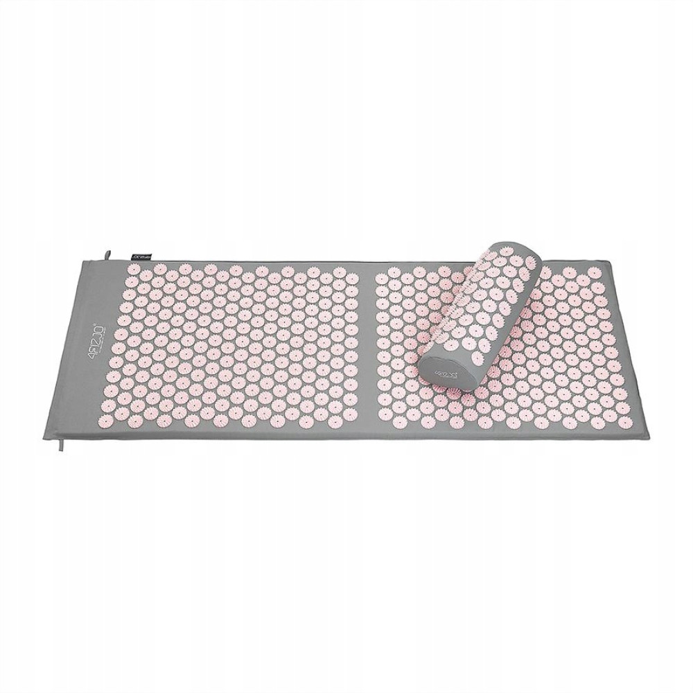 Килимок акупунктурний 4FIZJO Аплікатор Кузнєцова з валиком 128 x 48 см Grey/Pink 4FJ0288 (P-5907739313294)