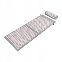 Килимок акупунктурний 4FIZJO Аплікатор Кузнєцова з валиком 128 x 48 см Grey/Pink 4FJ0288 (P-5907739313294)