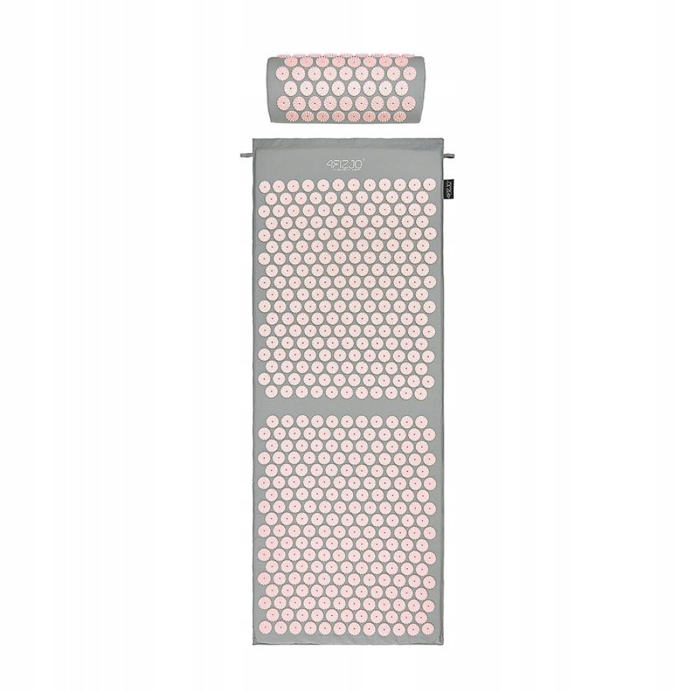 Килимок акупунктурний 4FIZJO Аплікатор Кузнєцова з валиком 128 x 48 см Grey/Pink 4FJ0288 (P-5907739313294)